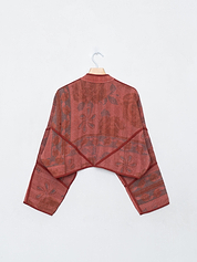 The Kaira Cropped Quilted Indigo Kantha Jacket
