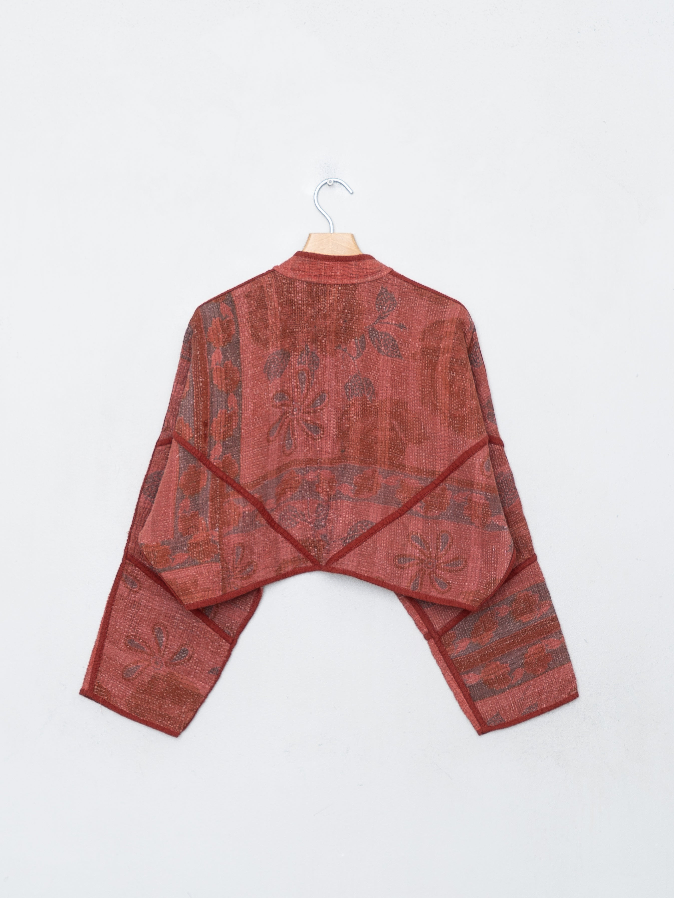 The Kaira Cropped Quilted Indigo Kantha Jacket