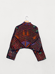 The Kaira Cropped Suzani Quilted Kantha Jacket