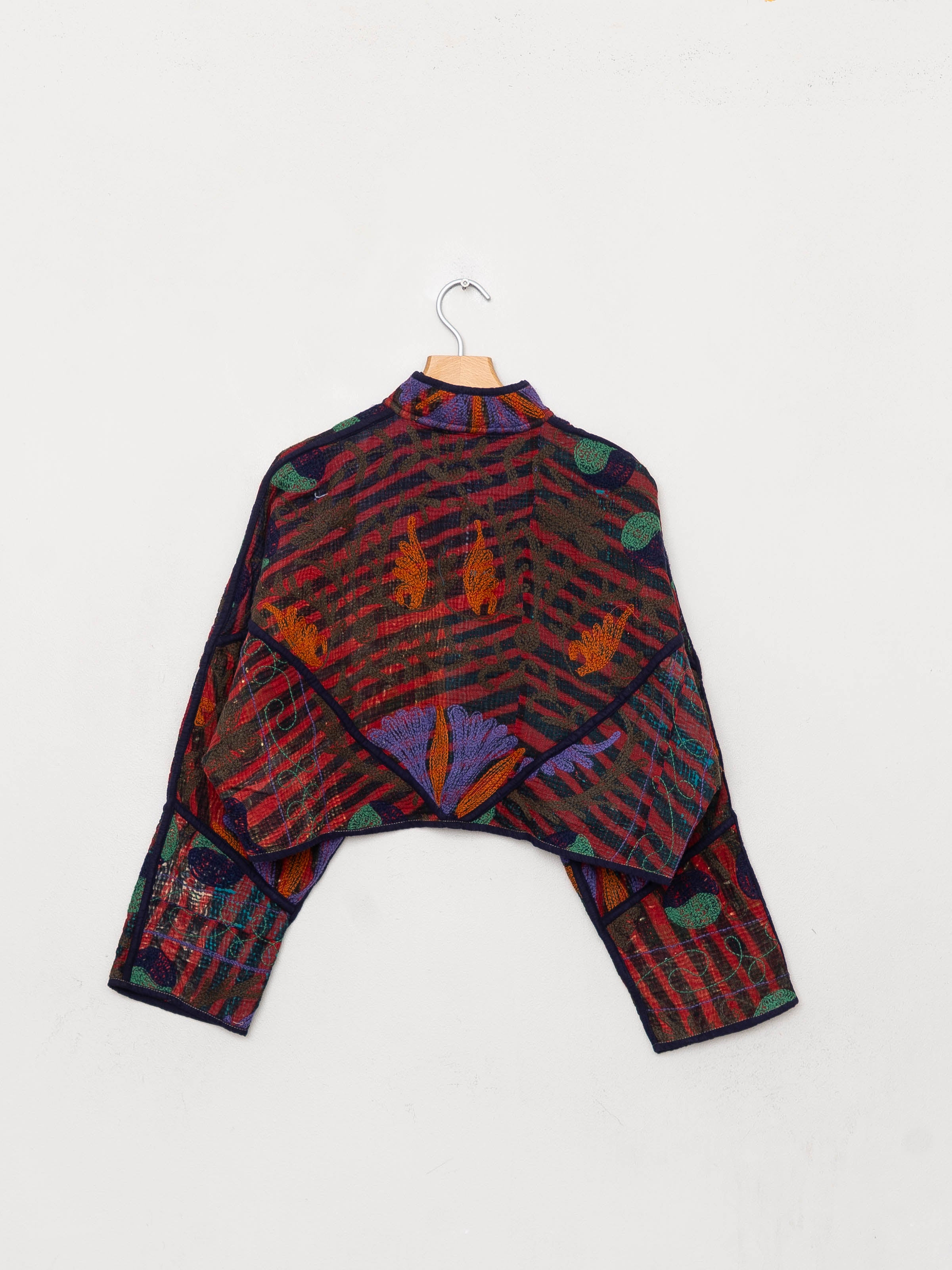 The Kaira Cropped Suzani Quilted Kantha Jacket