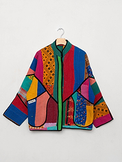 The Ladhiya Quilted Patchwork Kantha Jacket