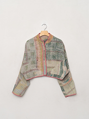 The Kaira Cropped Quilted Patchwork Kantha Jacket Wholesale
