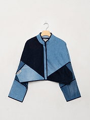 The Kaira Cropped Denim Jacket - Large