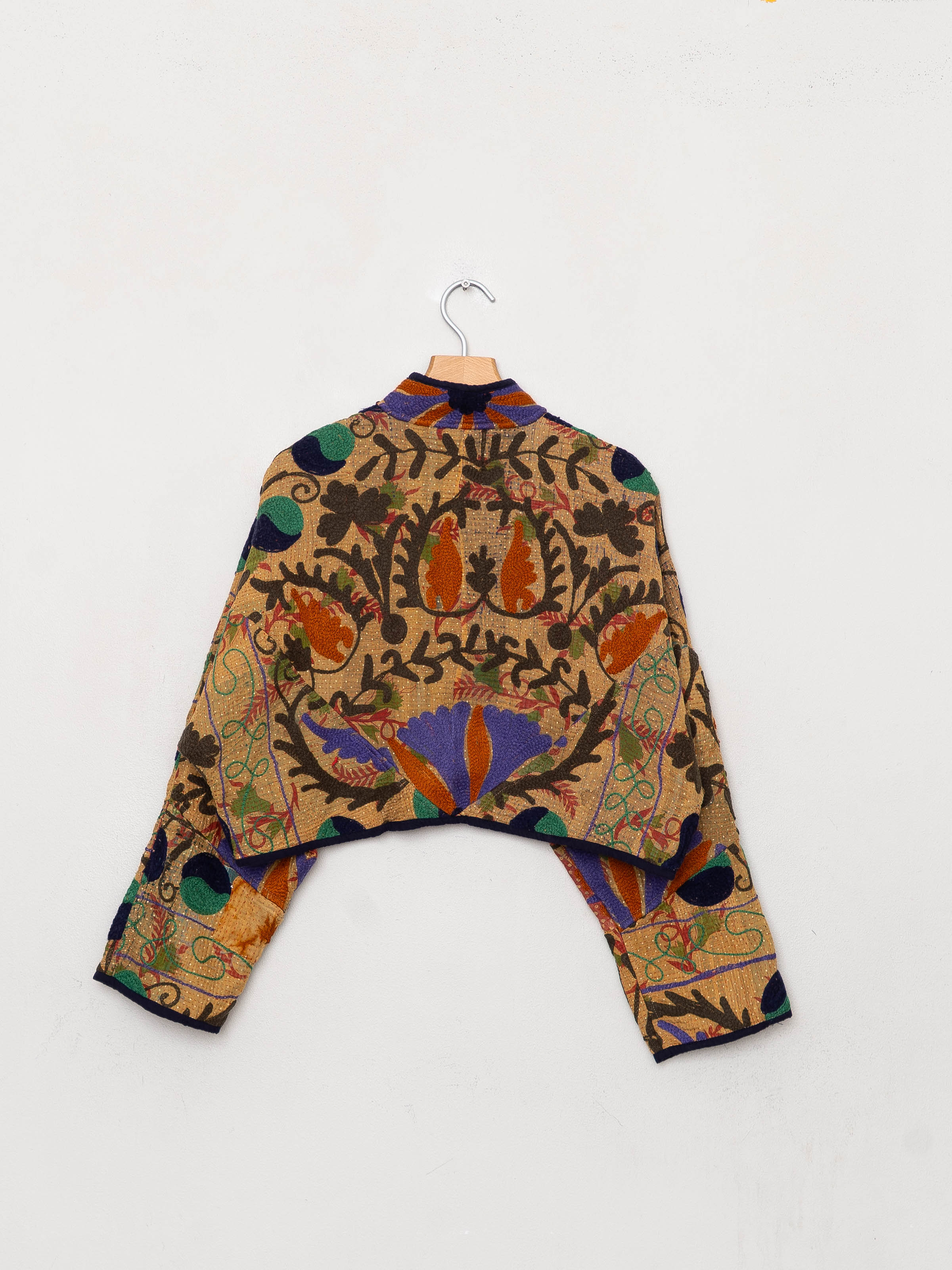The Kaira Cropped Suzani Quilted Kantha Jacket