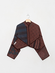 The Kaira Cropped Quilted Indigo Kantha Jacket