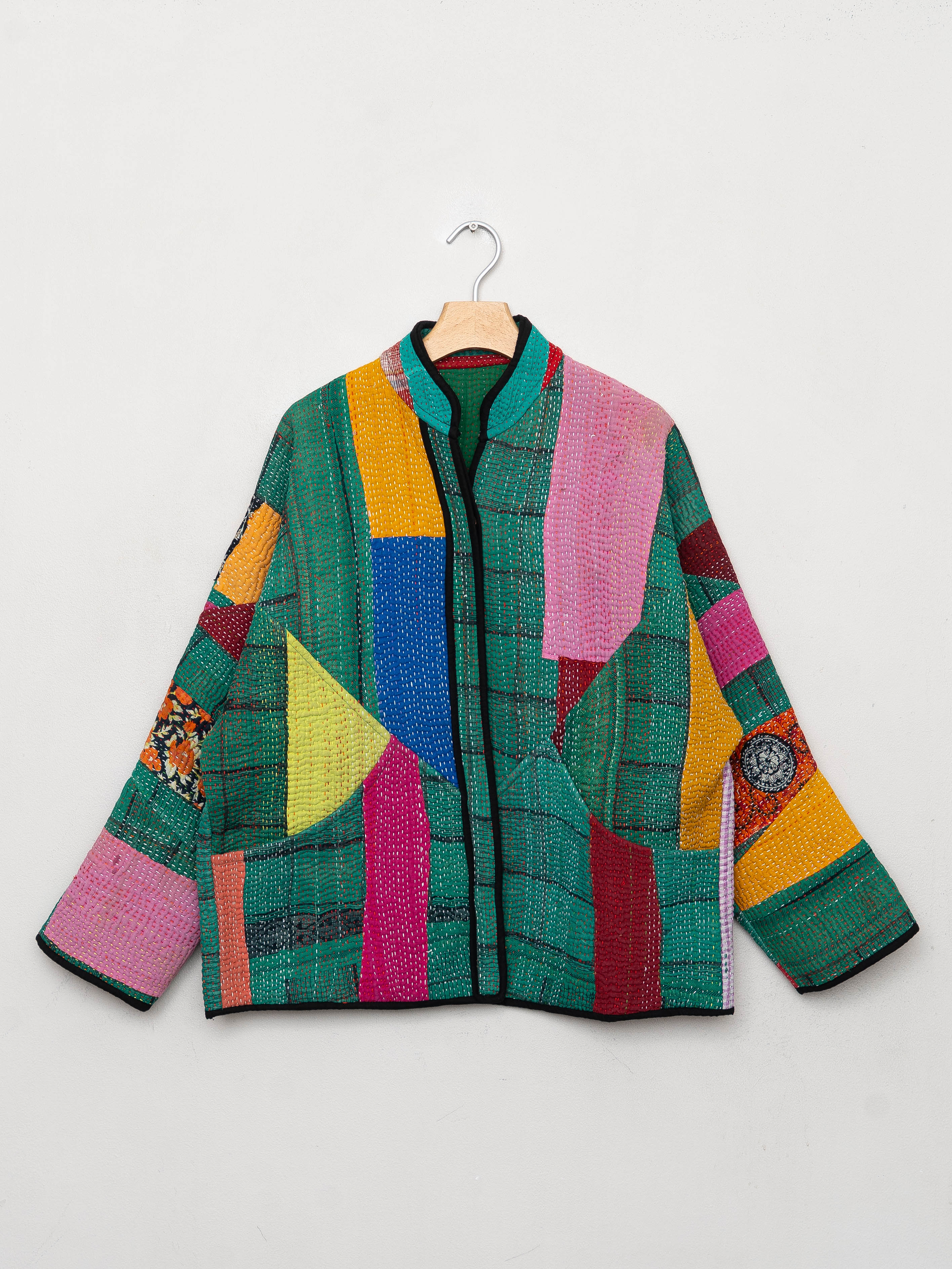 The Ladhiya Quilted Patchwork Kantha Jacket