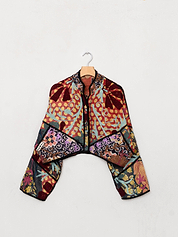 The Kaira Cropped Suzani Quilted Kantha Jacket