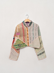The Kaira Cropped Quilted Patchwork Kantha Jacket Wholesale