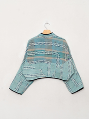 The Kaira Cropped Quilted Patchwork Kantha Jacket