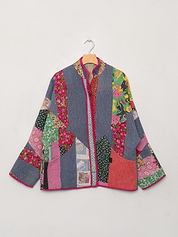 The Ladhiya Quilted Patchwork Kantha Jacket