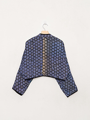 The Kaira Cropped Quilted Indigo Kantha Jacket