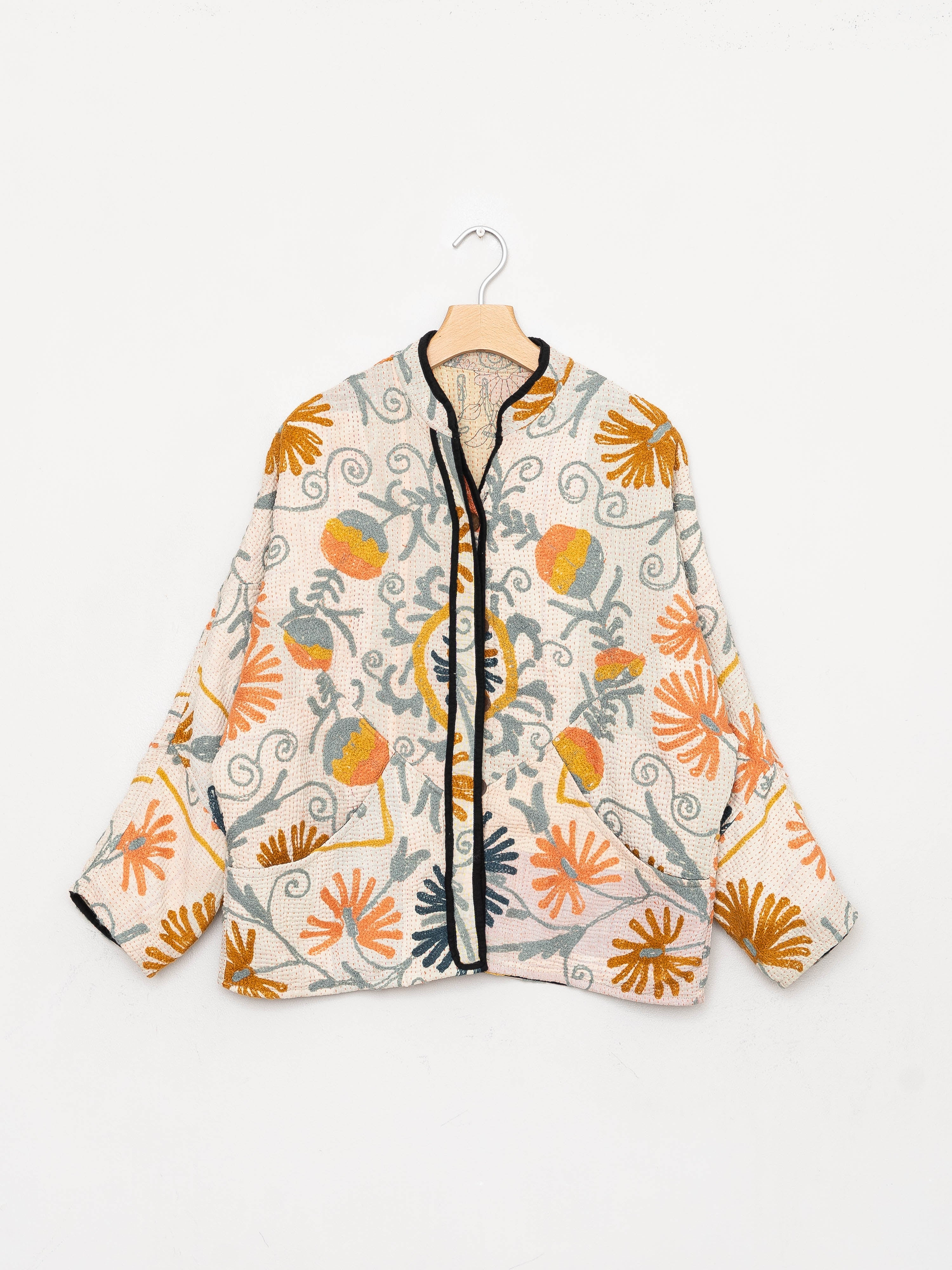 The Ladhiya Quilted Suzani Kantha Jacket