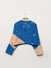 The Kaira Cropped Suzani Quilted Kantha Jacket