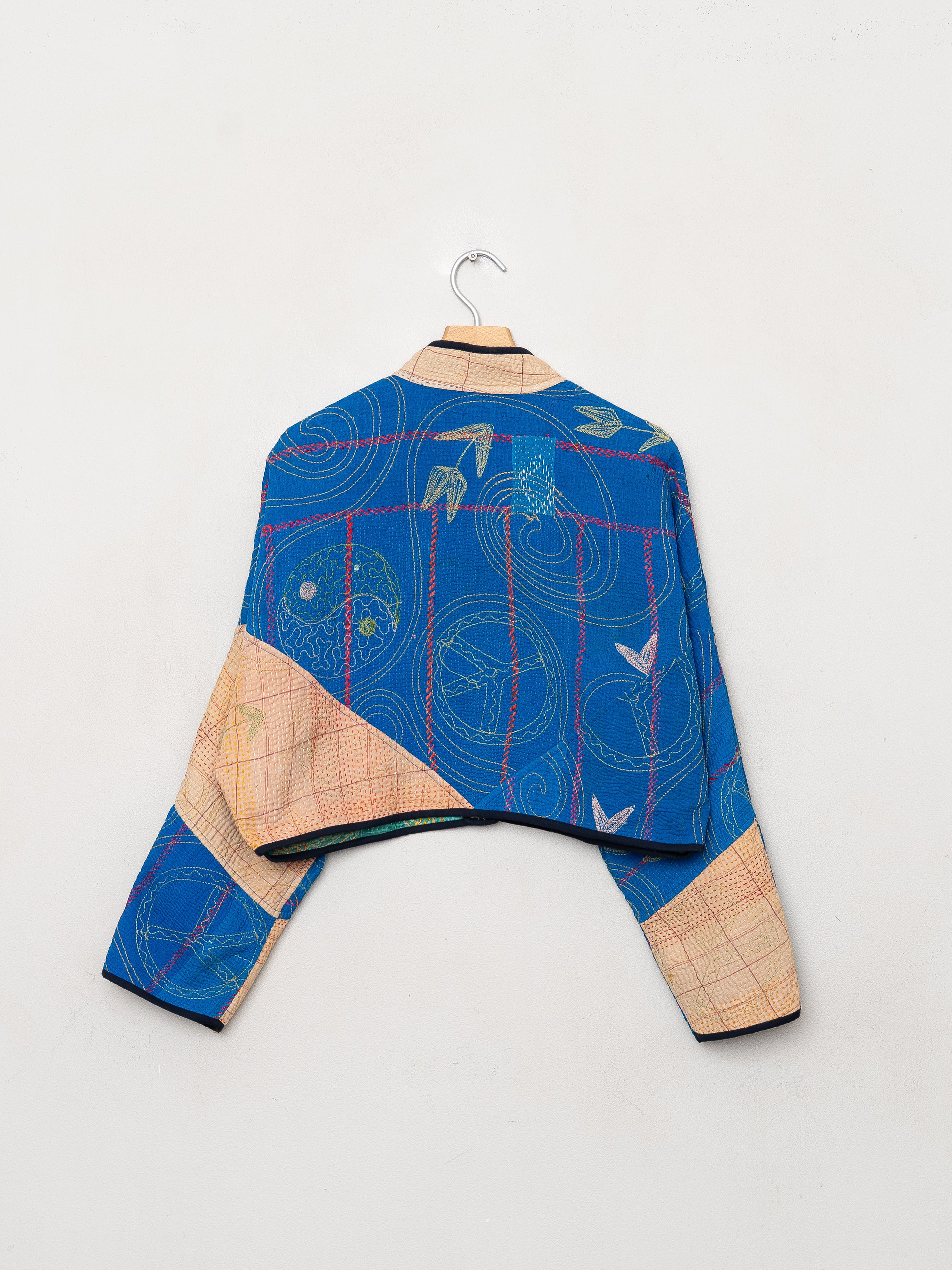 The Kaira Cropped Suzani Quilted Kantha Jacket