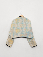 The Kaira Cropped Quilted Patchwork Kantha Jacket