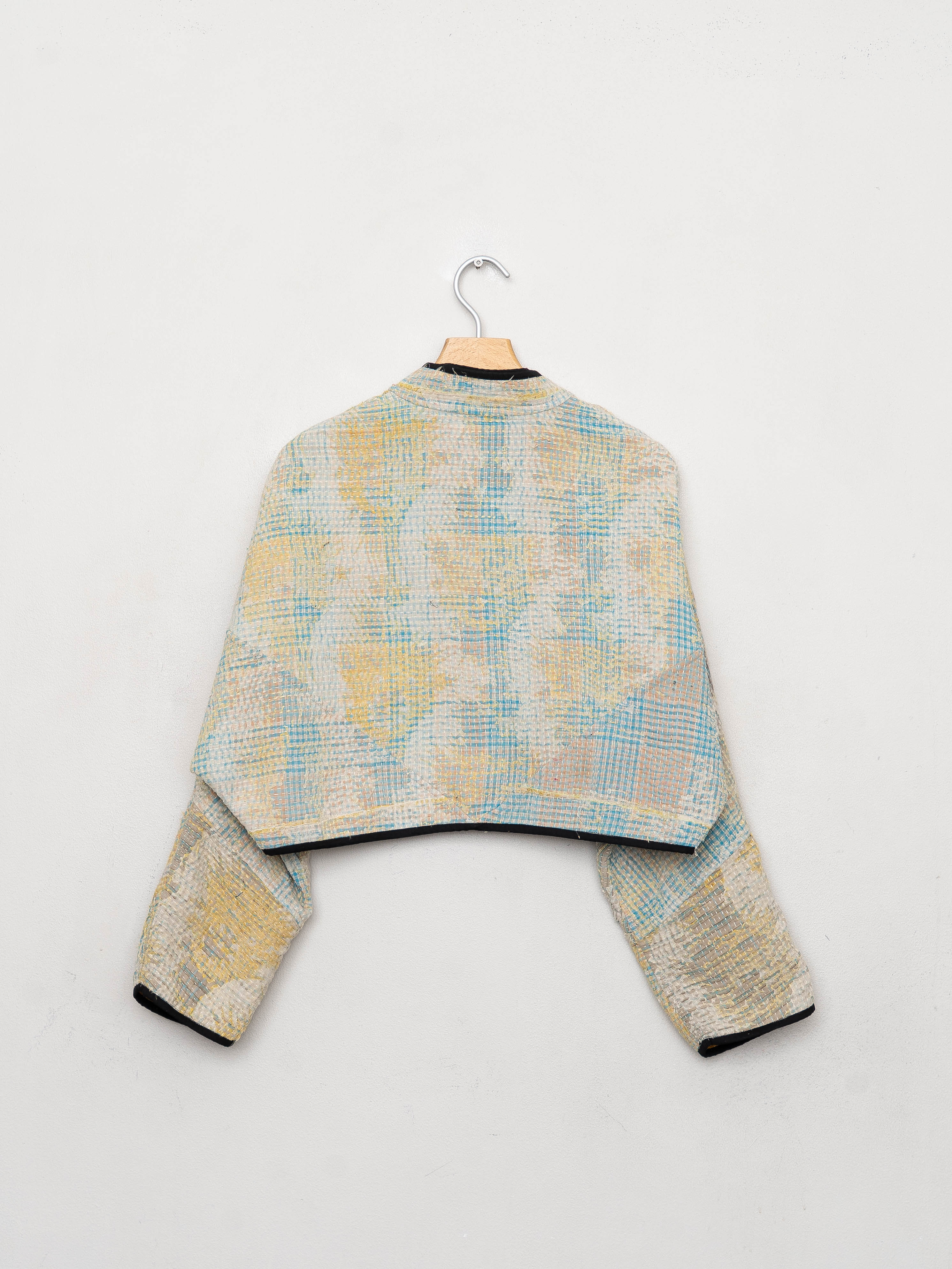 The Kaira Cropped Quilted Patchwork Kantha Jacket