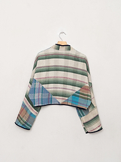 The Kaira Cropped Quilted Patchwork Kantha Jacket