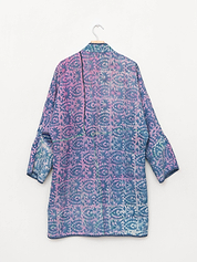The Sai Quilted Indigo Kantha Coat