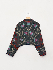The Kaira Cropped Suzani Quilted Kantha Jacket