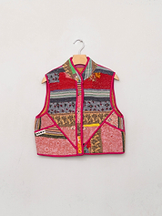 The Kaira Quilted Patchwork Kantha Vest