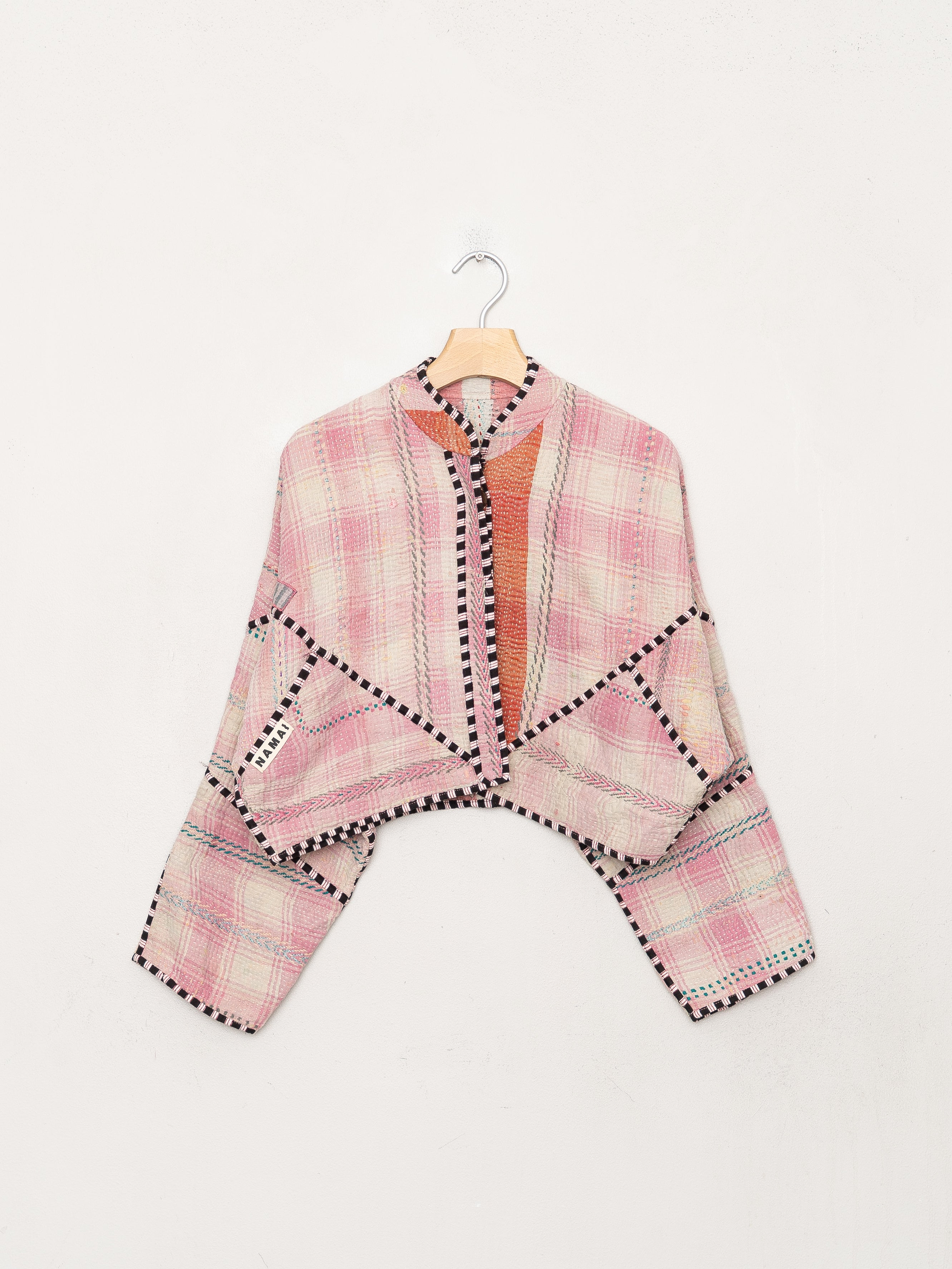 The Kaira Cropped Quilted Kantha Jacket