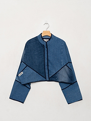 The Kaira Cropped Denim Jacket - Large
