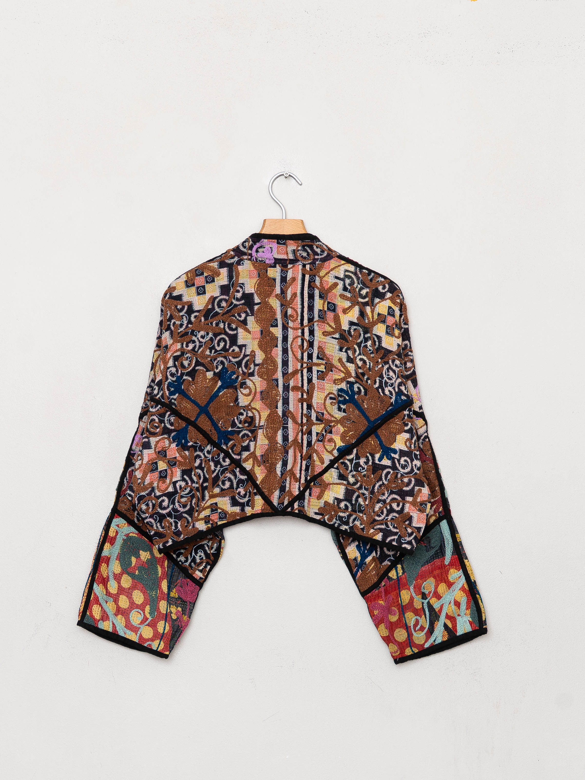 The Kaira Cropped Suzani Quilted Kantha Jacket