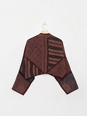 The Kaira Cropped Quilted Indigo Kantha Jacket