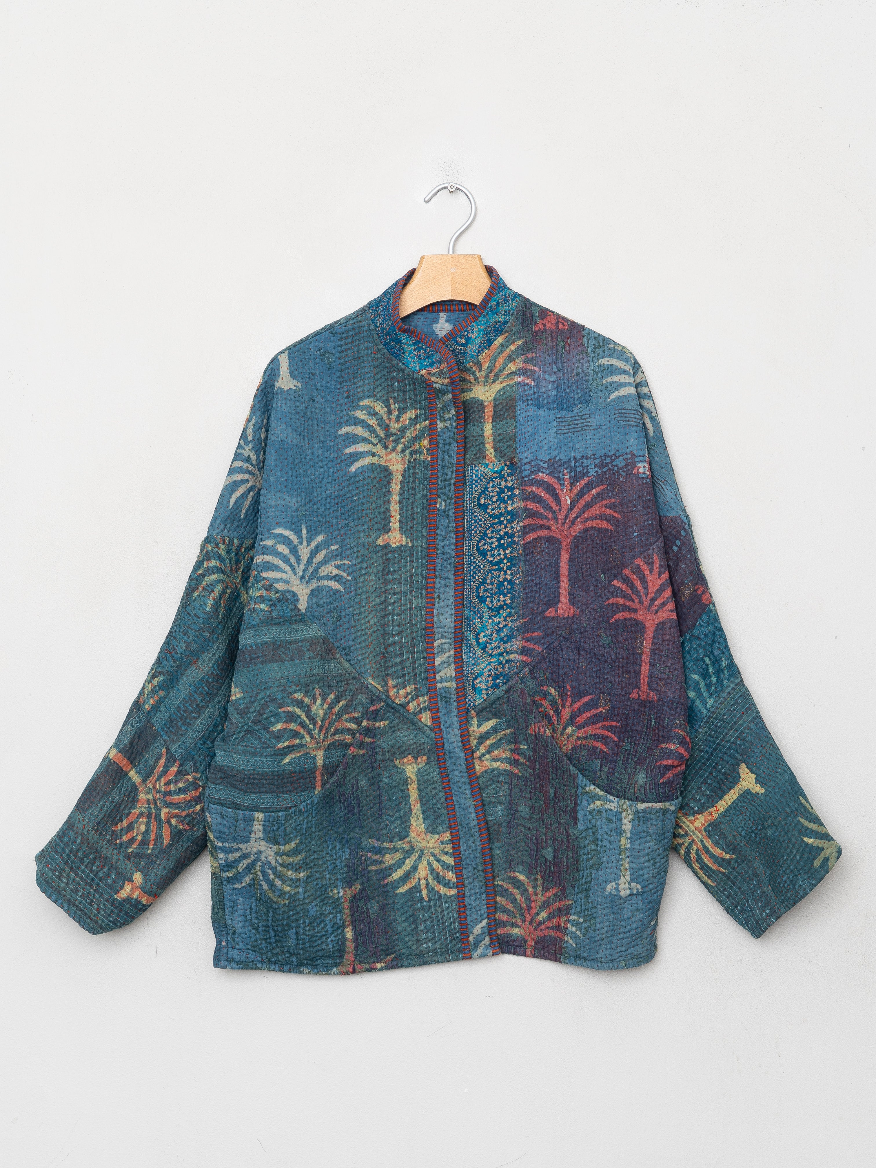 The Ishani Quilted Indigo Kantha Jacket Wholesale