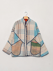 The Ladhiya Quilted Patchwork Kantha Jacket