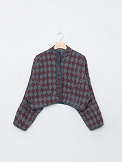 The Kaira Cropped Quilted Indigo Kantha Jacket