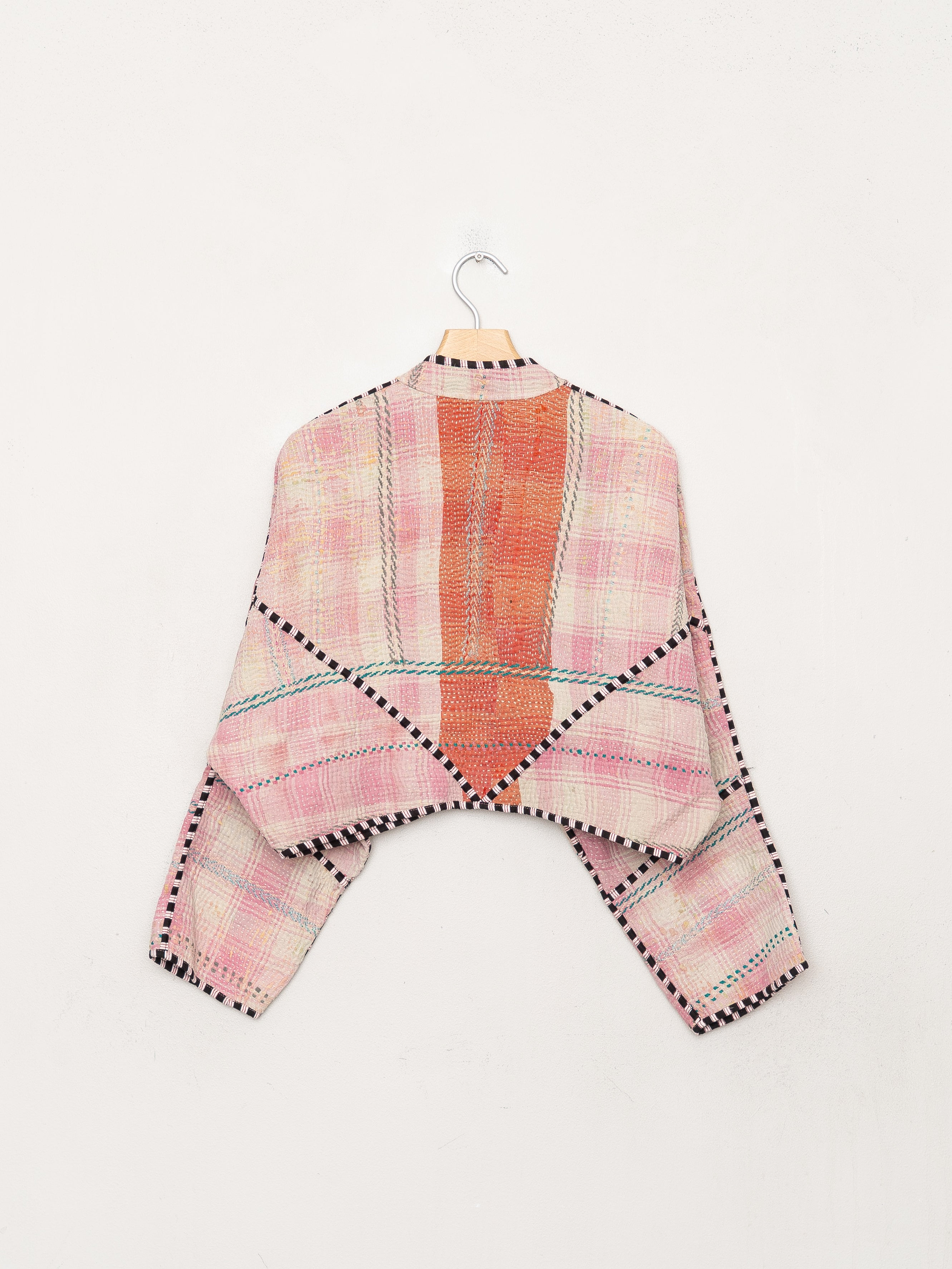 The Kaira Cropped Quilted Kantha Jacket