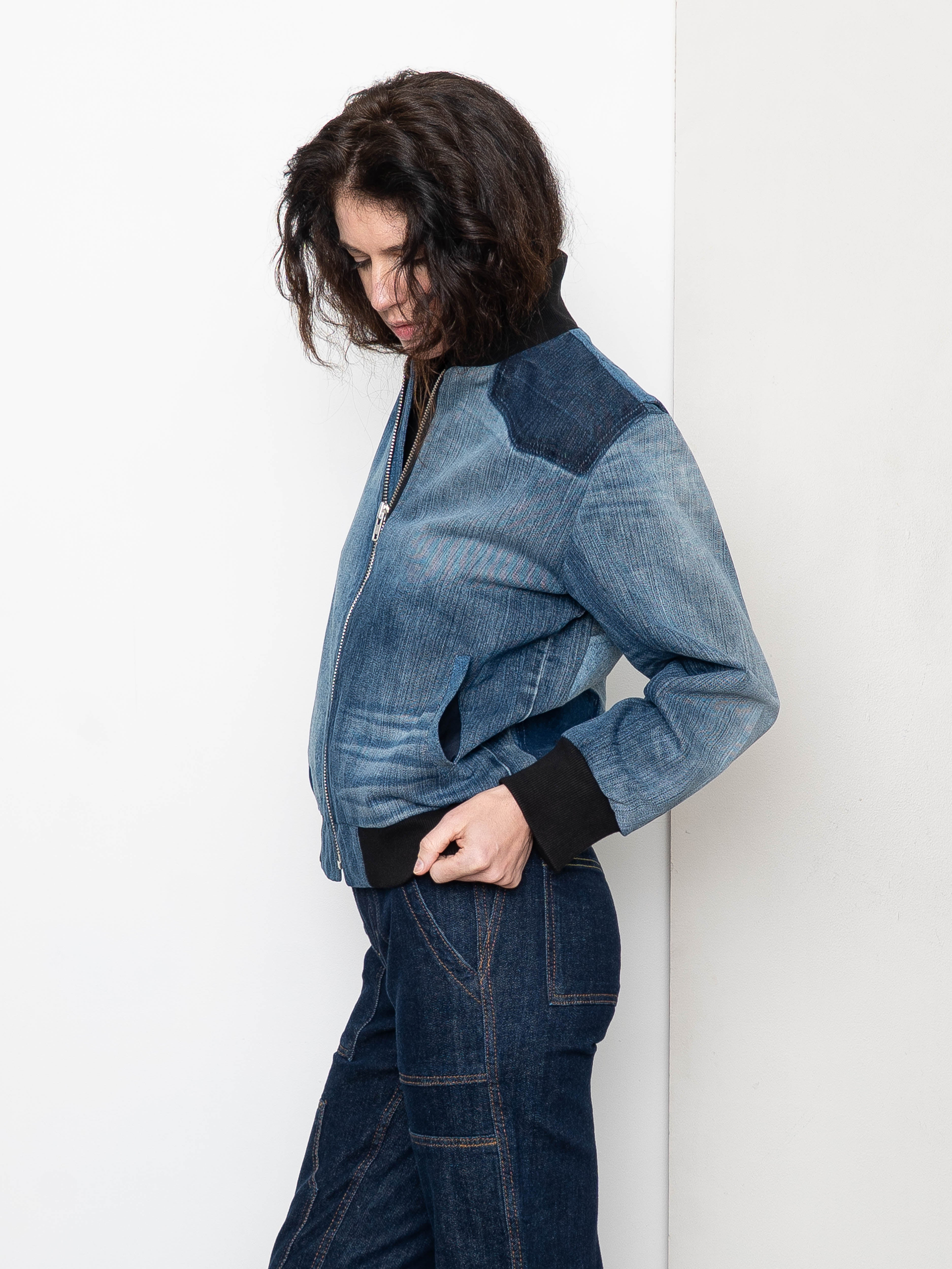 The Veda Denim Bomber Jacket - Small