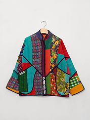 The Ladhiya Quilted Patchwork Kantha Jacket