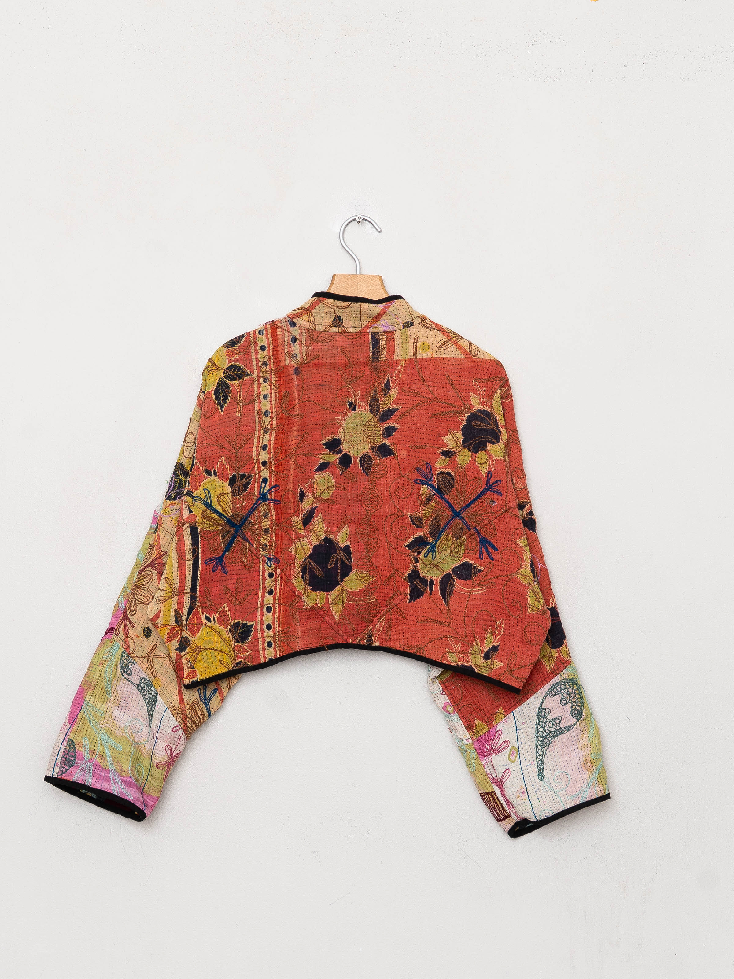The Kaira Cropped Suzani Quilted Kantha Jacket
