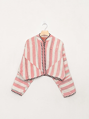 The Kaira Cropped Quilted Kantha Jacket