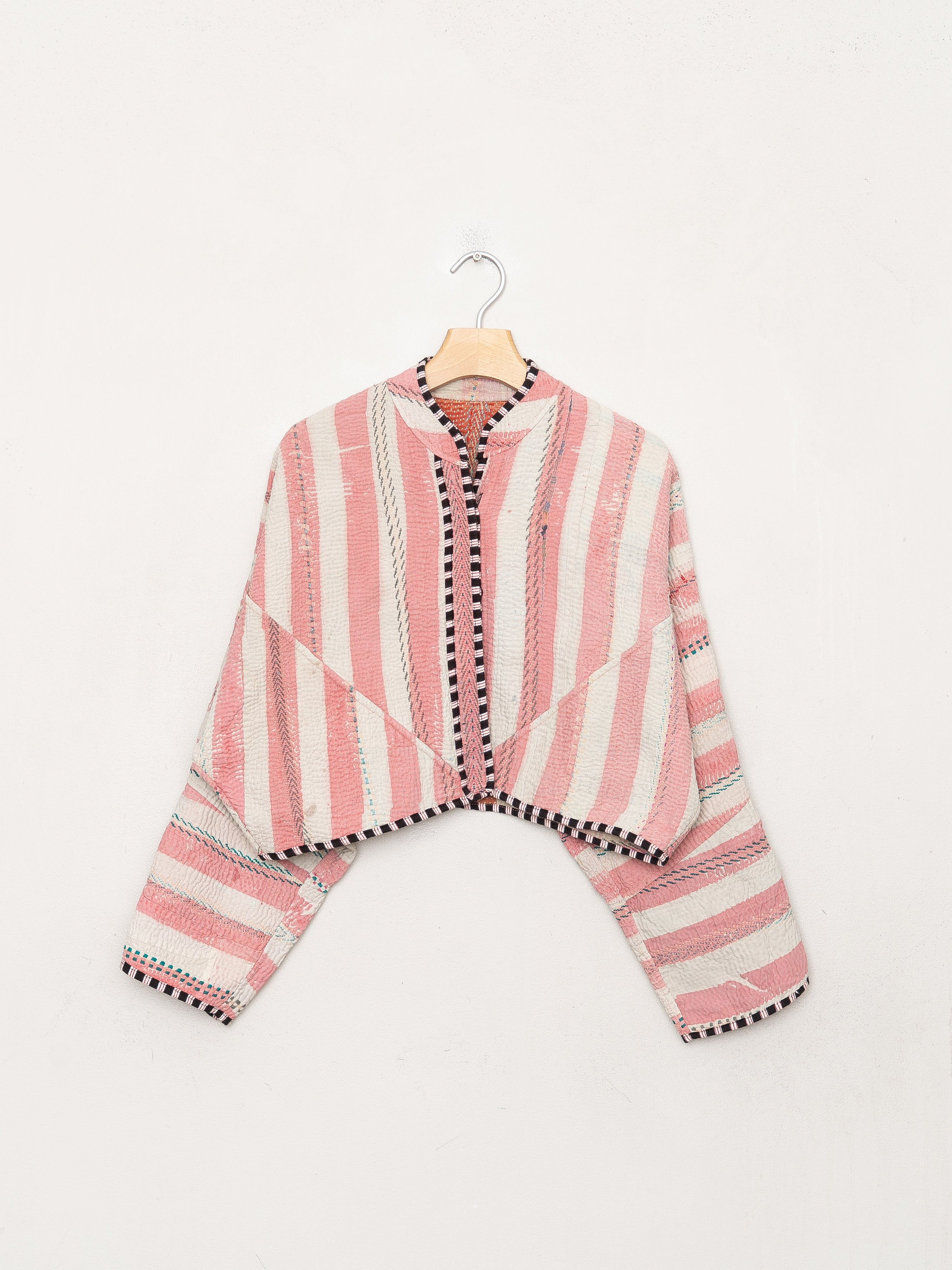 The Kaira Cropped Quilted Kantha Jacket