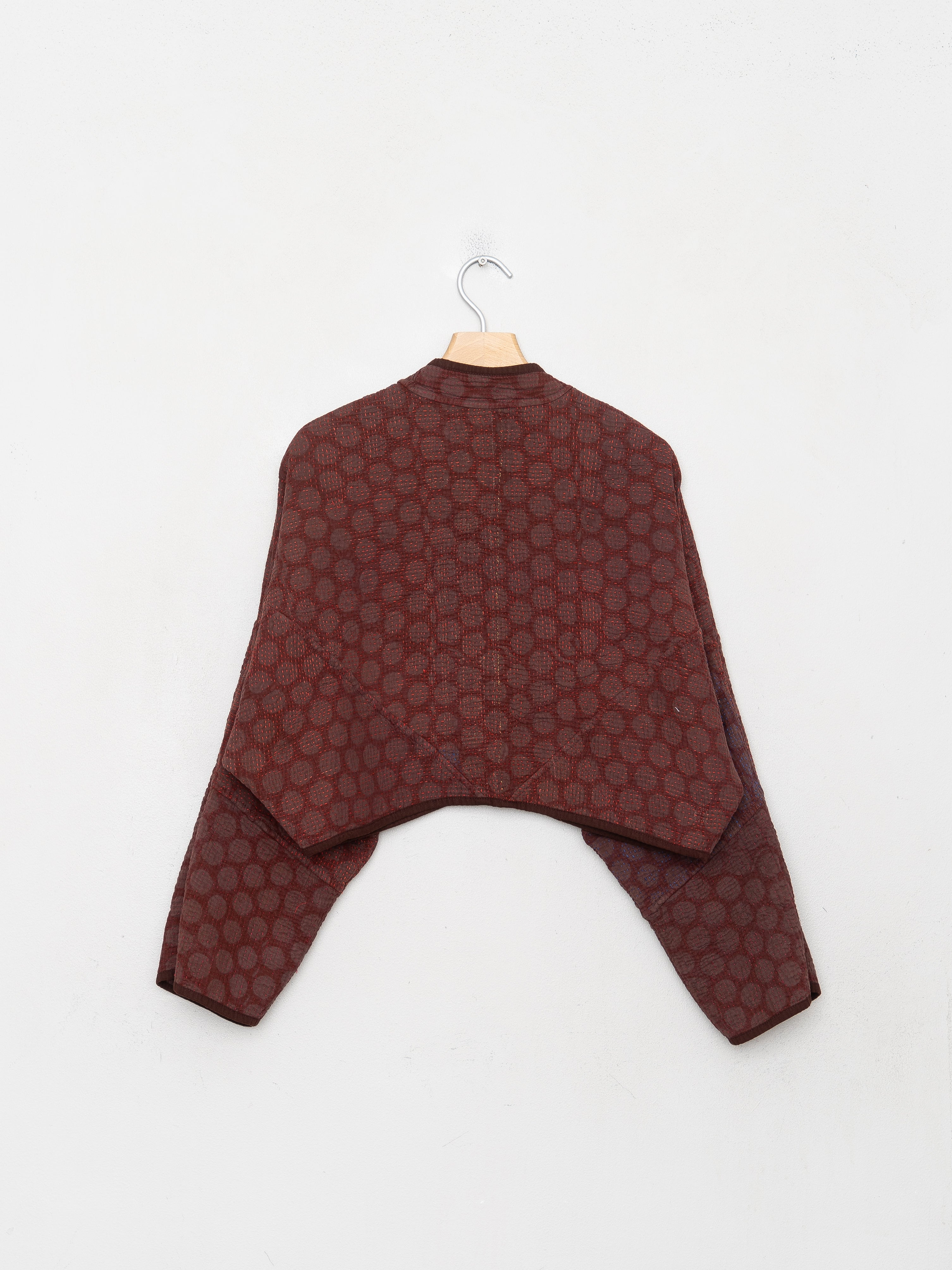 The Kaira Cropped Quilted Indigo Kantha Jacket