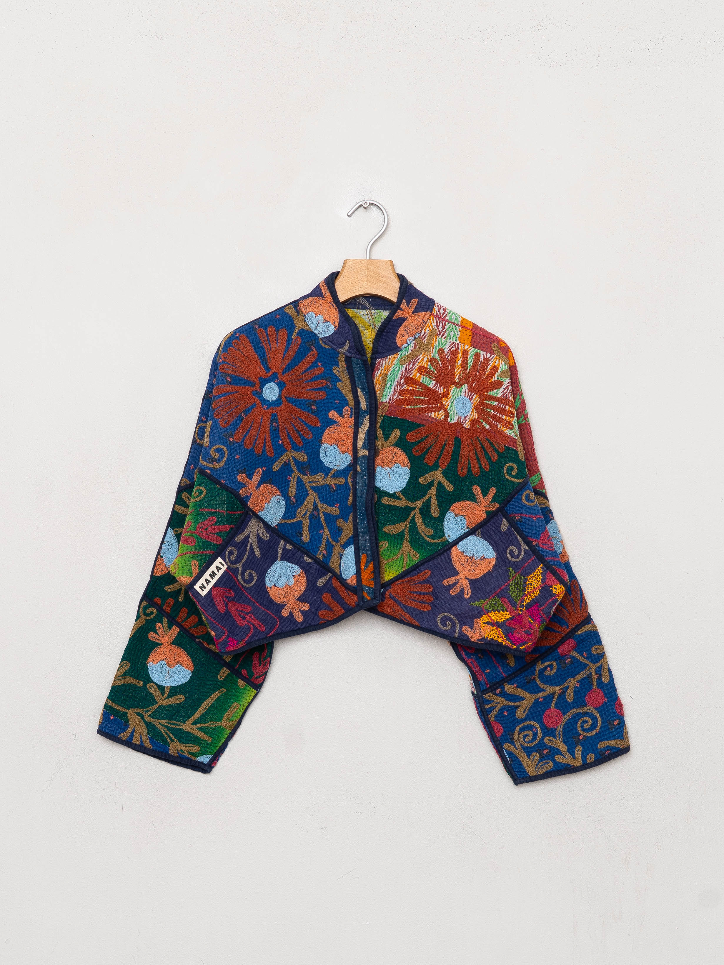 The Kaira Cropped Suzani Quilted Kantha Jacket