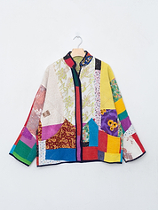 The Ladhiya Quilted Patchwork Kantha Jacket