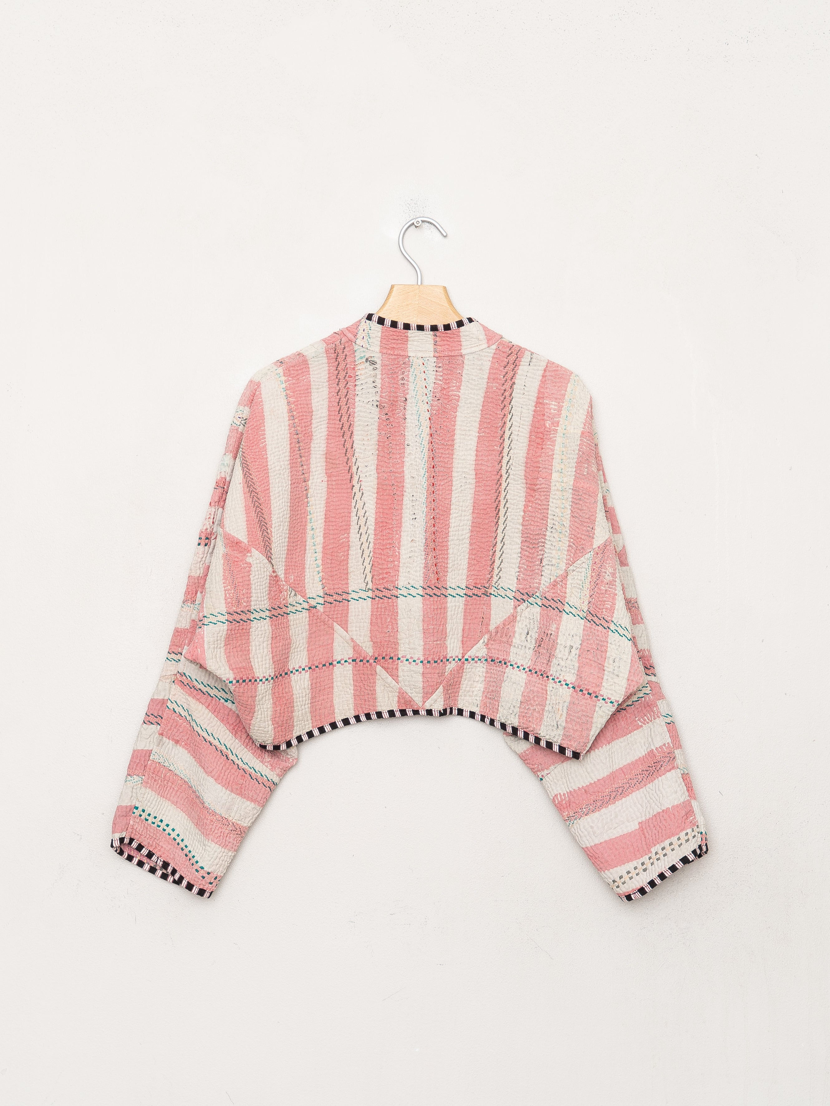 The Kaira Cropped Quilted Kantha Jacket