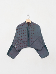 The Kaira Cropped Quilted Indigo Kantha Jacket