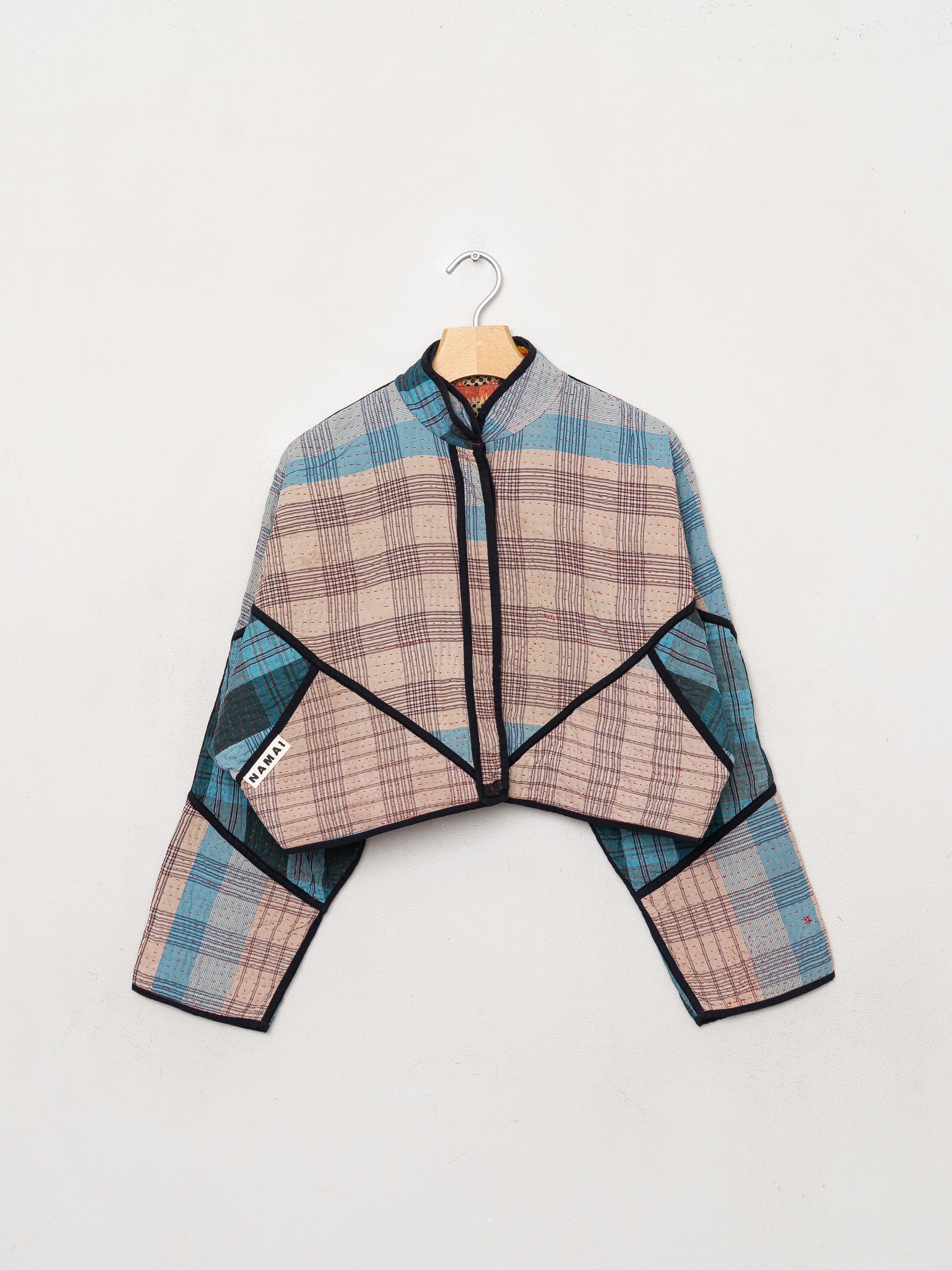 The Kaira Cropped Quilted Patchwork Kantha Jacket