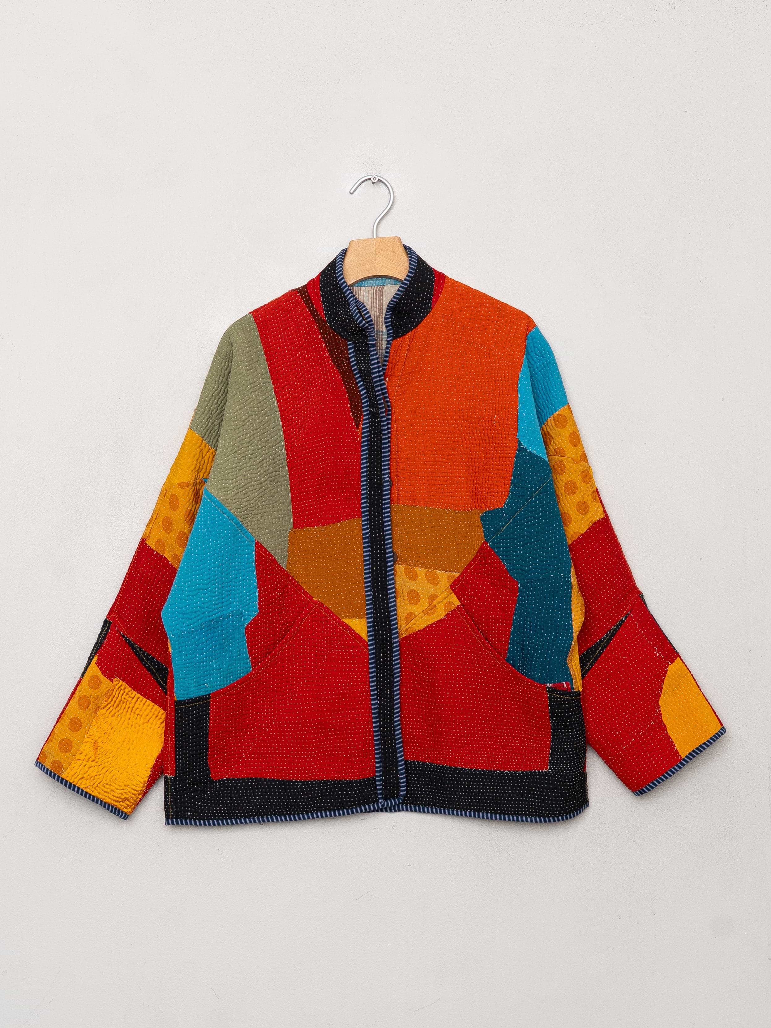 The Ladhiya Quilted Patchwork Kantha Jacket – NAMAI
