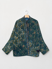 The Ishani Quilted Indigo Kantha Jacket