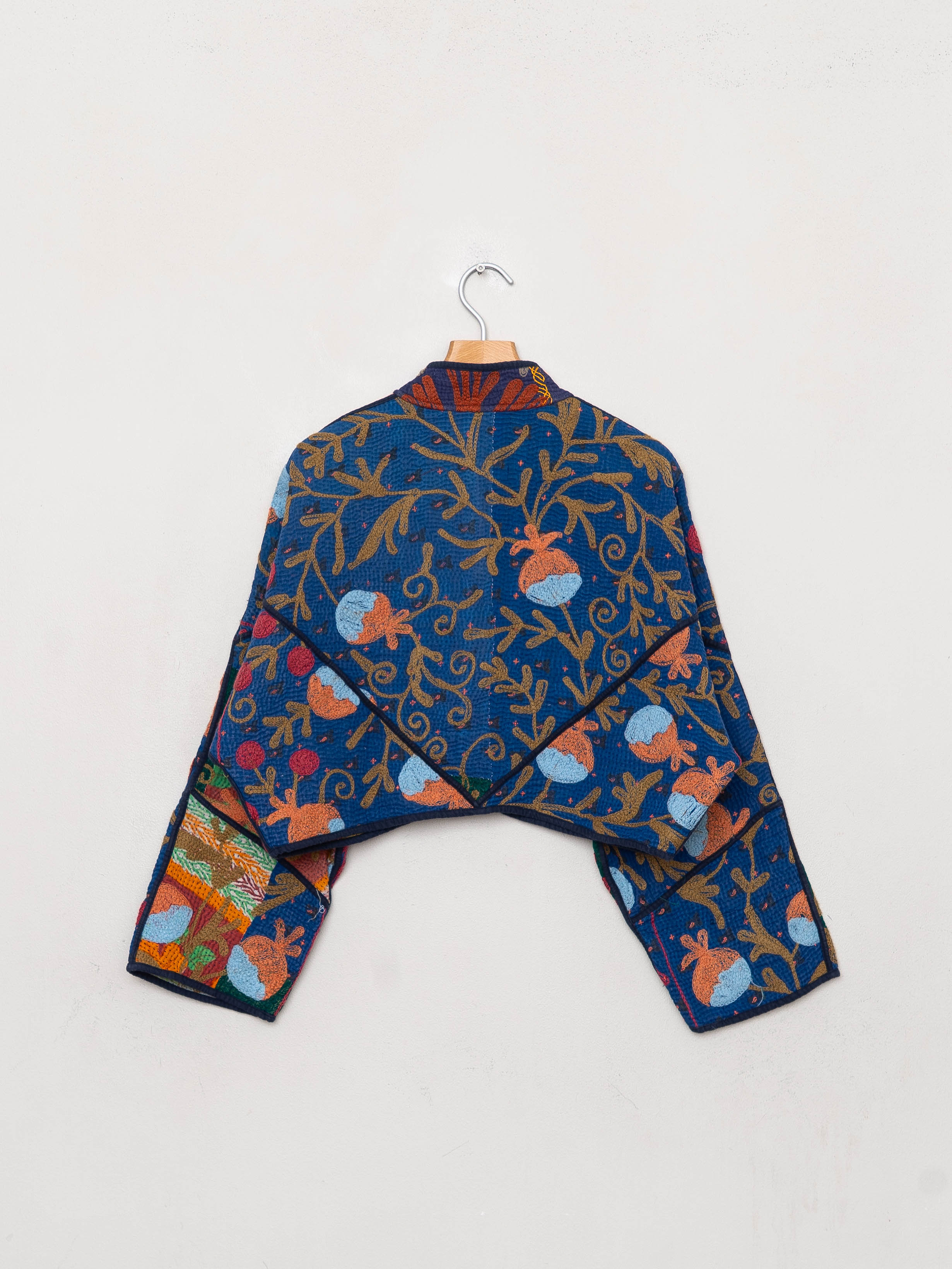 The Kaira Cropped Suzani Quilted Kantha Jacket