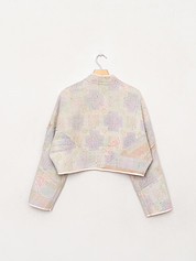 The Kaira Cropped Quilted Patchwork Kantha Jacket