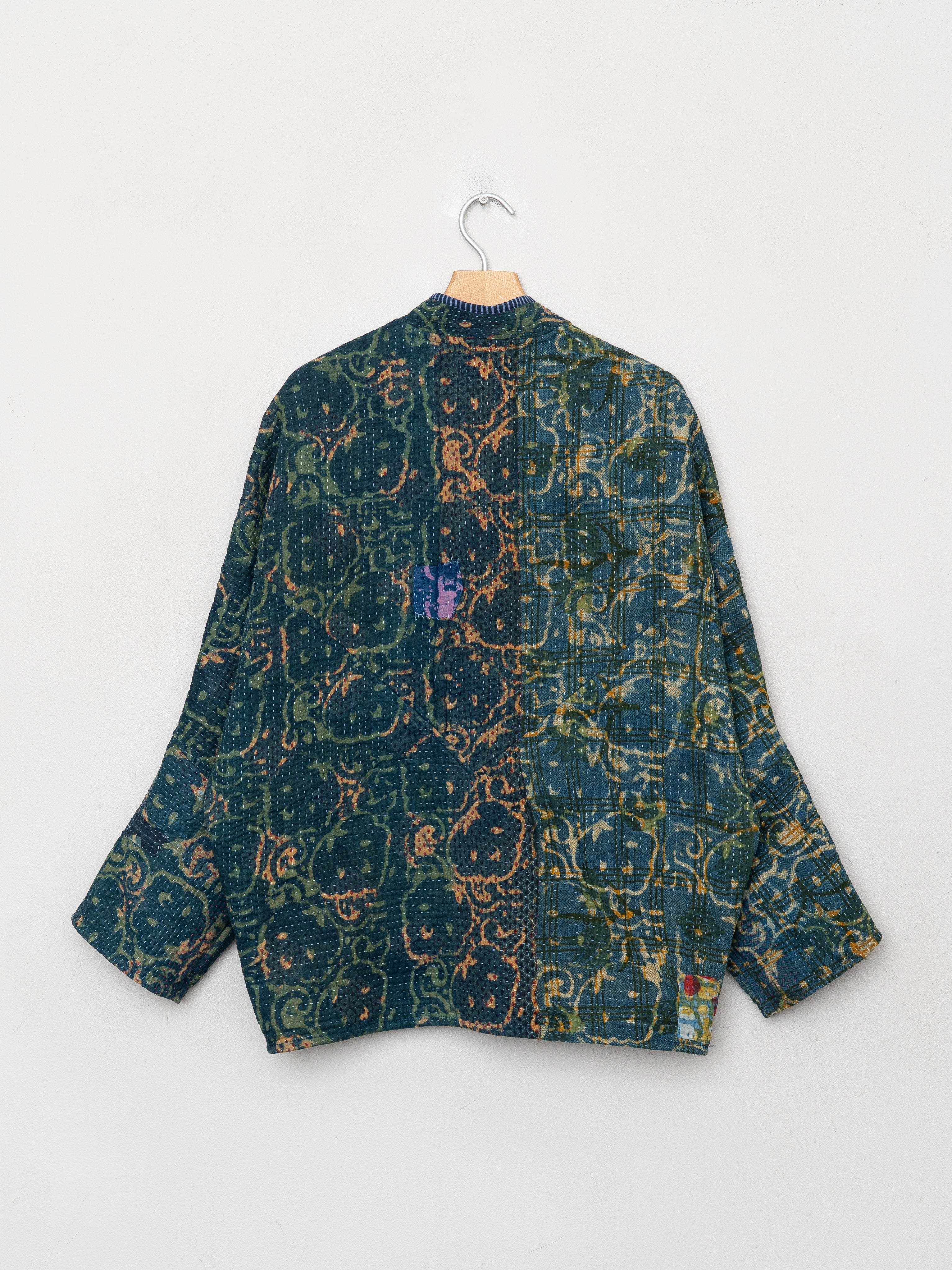 The Ishani Quilted Indigo Kantha Jacket