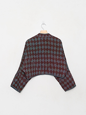 The Kaira Cropped Quilted Indigo Kantha Jacket