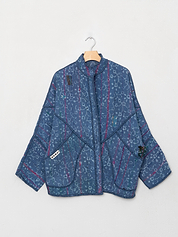 The Ishani Quilted Indigo Kantha Jacket